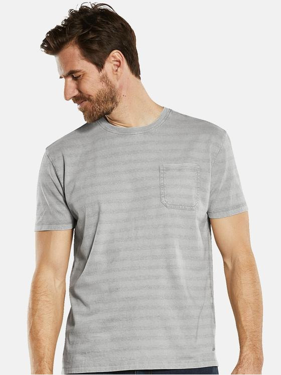 engbers Herren T-Shirt gestreift Grau 34327