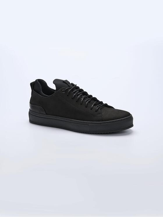 emilio adani Herren Sneaker aus Nubuk-Leder Schwarz 36880
