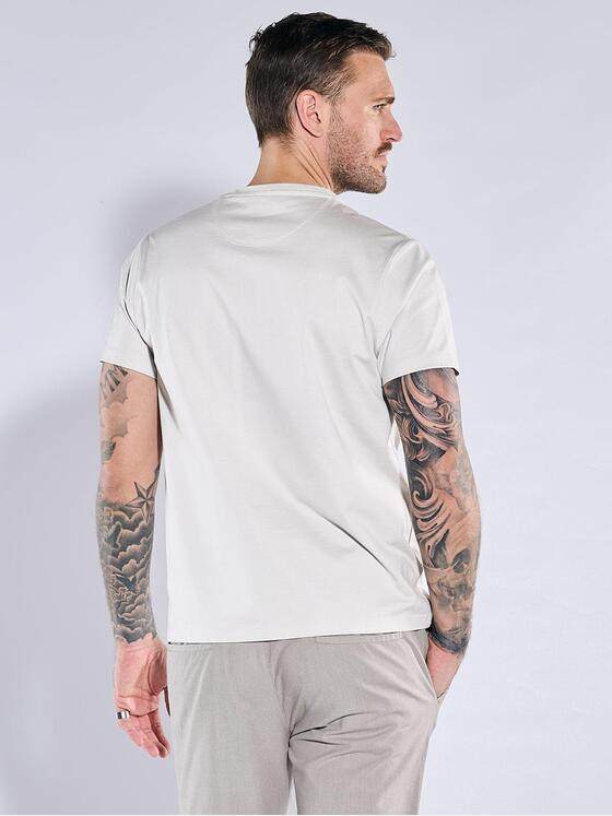emilio adani Herren T-Shirt aus Pima-Baumwolle Beige 38686