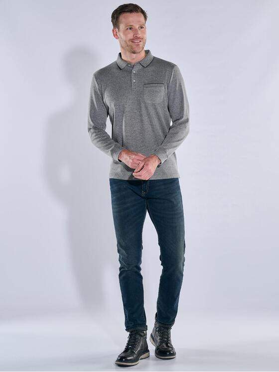 engbers Herren Langarm-Shirt mit Polokragen Mittelblau 39536