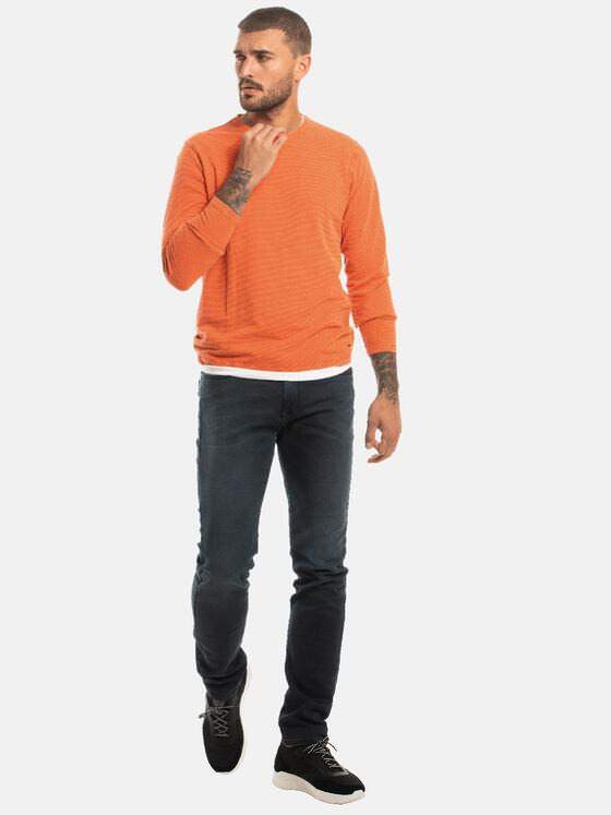 emilio adani Herren Langarm-Shirt strukturiert Orange 32446
