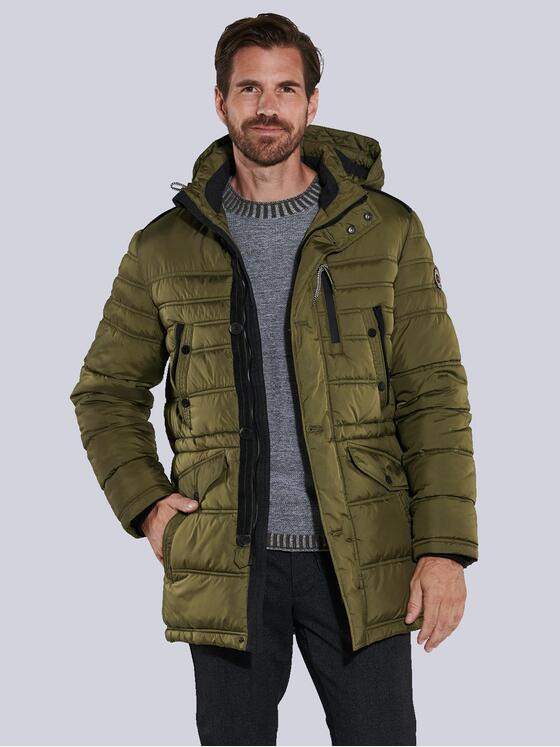 engbers Herren Steppjacke mit abnehmbarer Kapuze Grün 35533