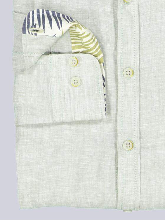 engbers Herren Langarm-Hemd aus Leinen Hellgruen 38364