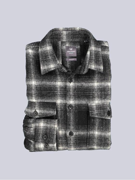 ENGBERS GERMANY Herren Overshirt aus softer Flanell-Warenqualität Schwarz 35459