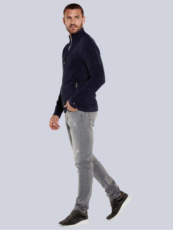 emilio adani Herren Cardigan strukturiert Blau 36068