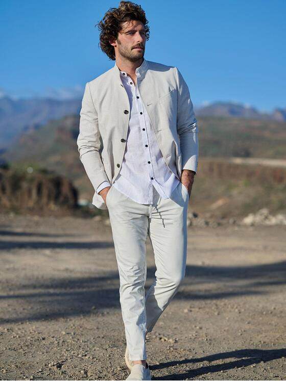 emilio adani Herren Freizeit-Sakko slim fit Weiß 38428