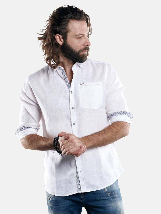 emilio adani Herren sommerliches Leinenhemd Weiß 29505