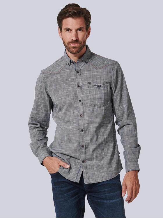 engbers Herren Langarm-Hemd uni Grau 35220
