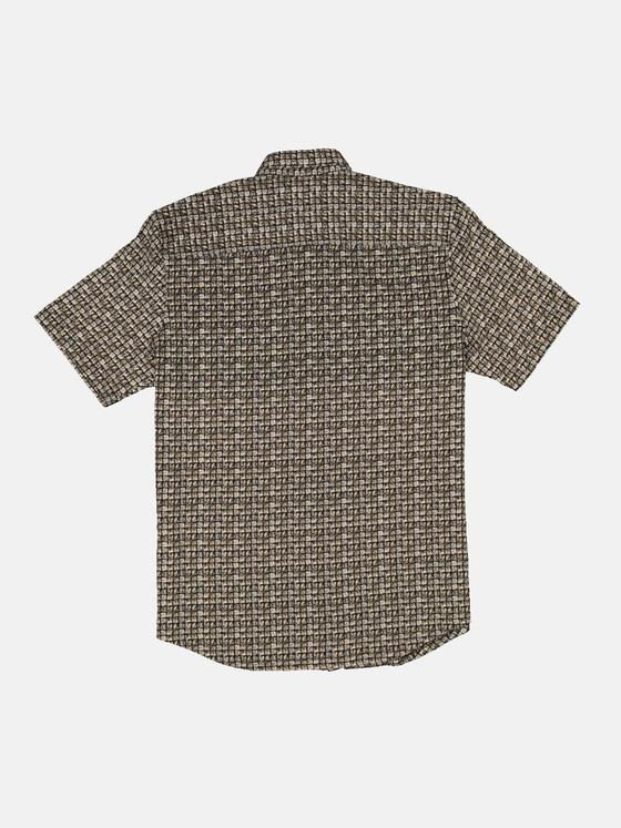 engbers Herren Kurzarm-Hemd gemustert Sand 34669