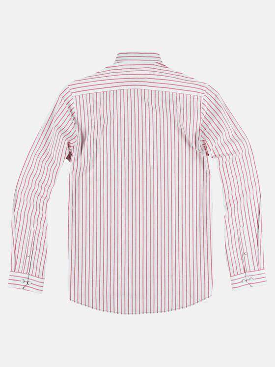 engbers Herren Gestreiftes Langarmhemd Dunkelrot 29519