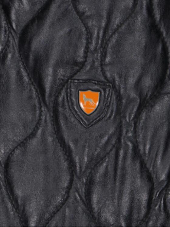 emilio adani Herren Lederjacke mit neuer Steppvariante Schwarz 33317