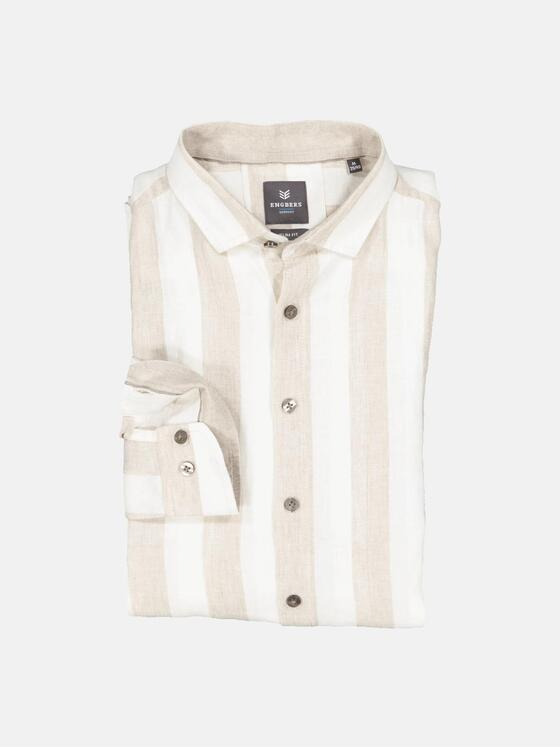 ENGBERS GERMANY Herren Langarm-Hemd slim fit Beige 36860
