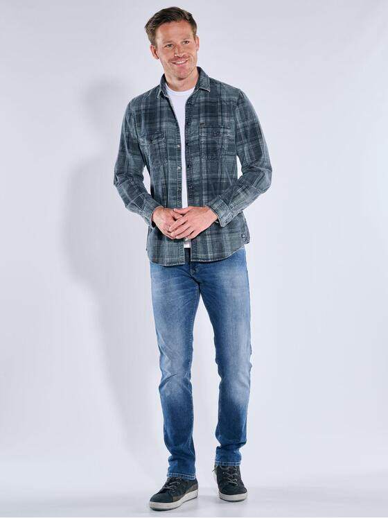 engbers Herren Langarm-Hemd kariert Petrolgruen 39209