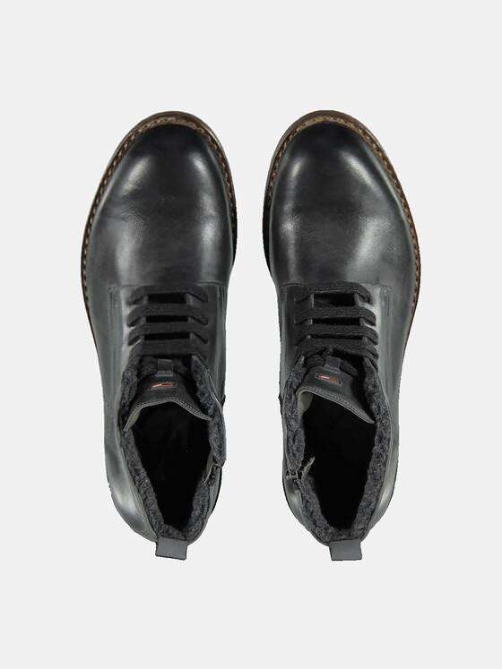 emilio adani Herren rockiger Lederboot Grau 25978