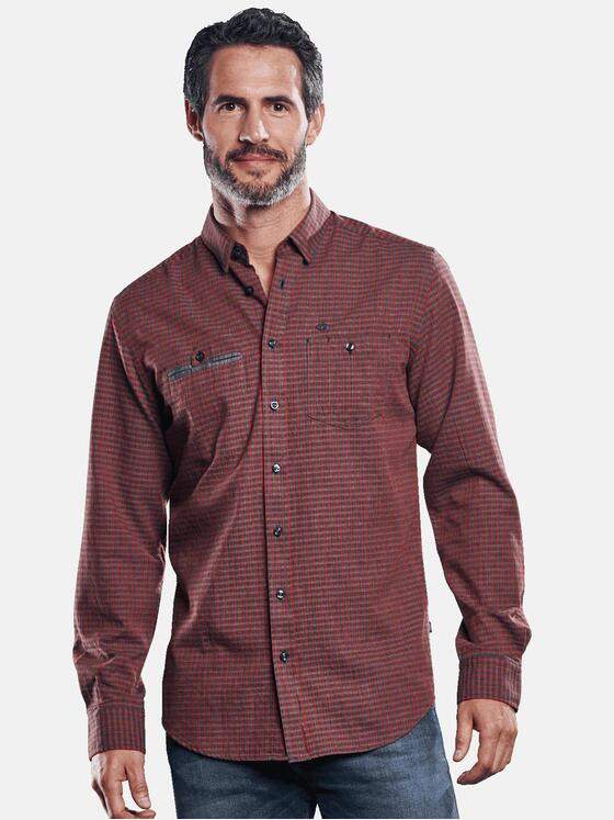 engbers Herren Karohemd in Twill-Warenqualität Tomatenrot 30828