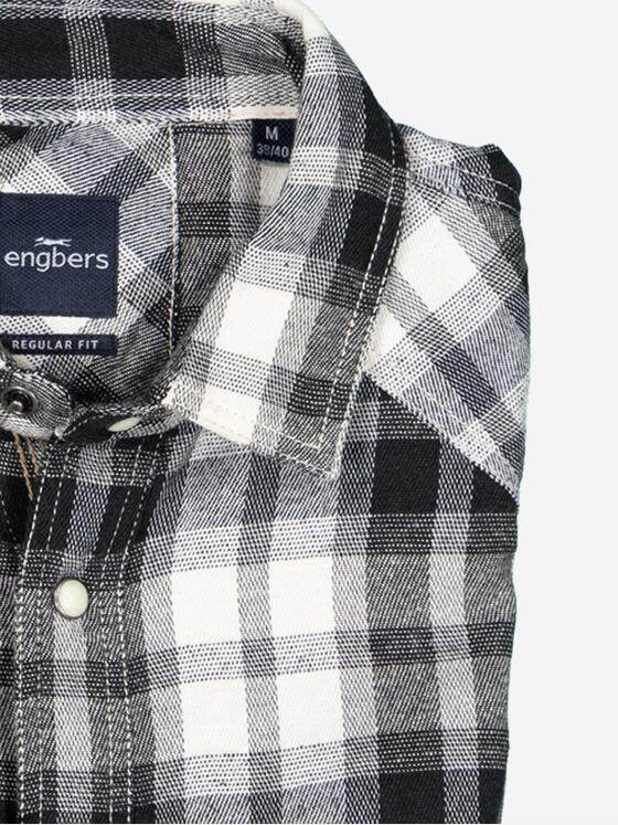 engbers Herren Langarm-Hemd kariert Saphirblau 37779