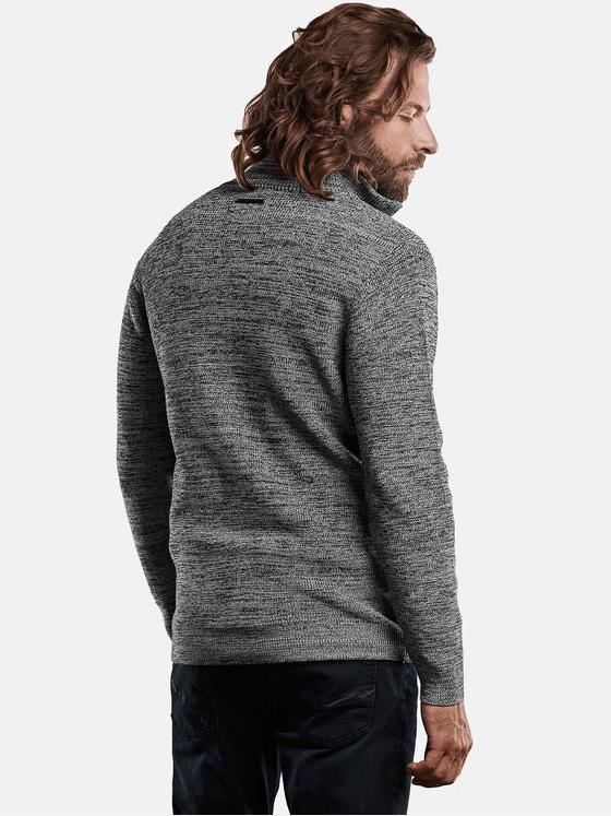emilio adani Herren kuschelige Strickjacke aus mouliniertem Garn Grau 28943