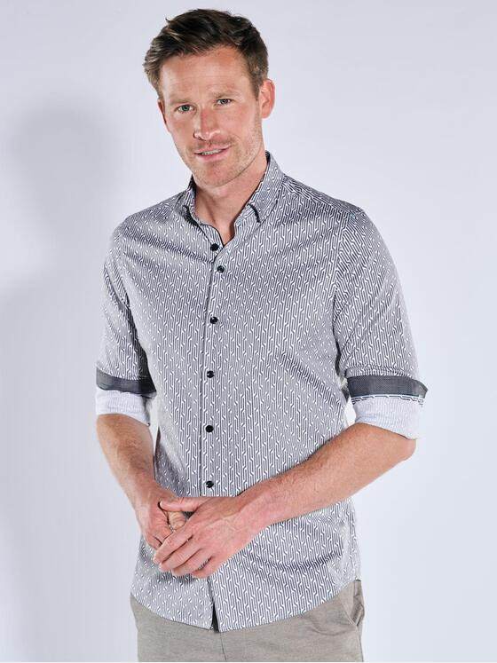 ENGBERS GERMANY Herren Langarm-Hemd in Satin-Warenqualität Schwarz 39190