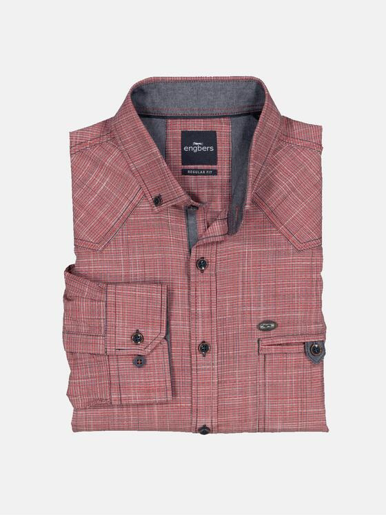 engbers Herren Langarm-Hemd uni Rot 35219