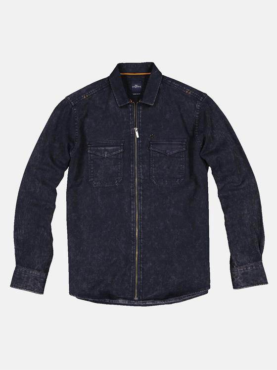engbers Herren Langarm-Hemd im Overshirt-Design Saphirblau 32271