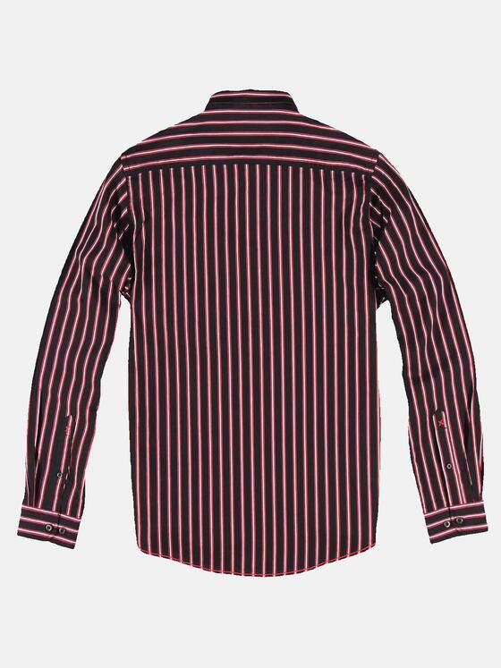 emilio adani Herren Gestreiftes Langarmhemd Rot 30842
