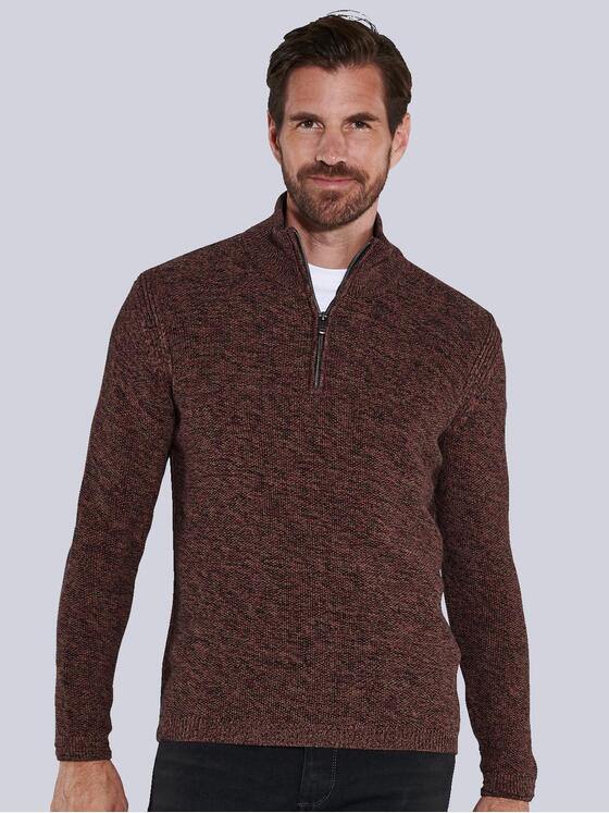 engbers Herren Pullover mit Stehkragen Rot 35554