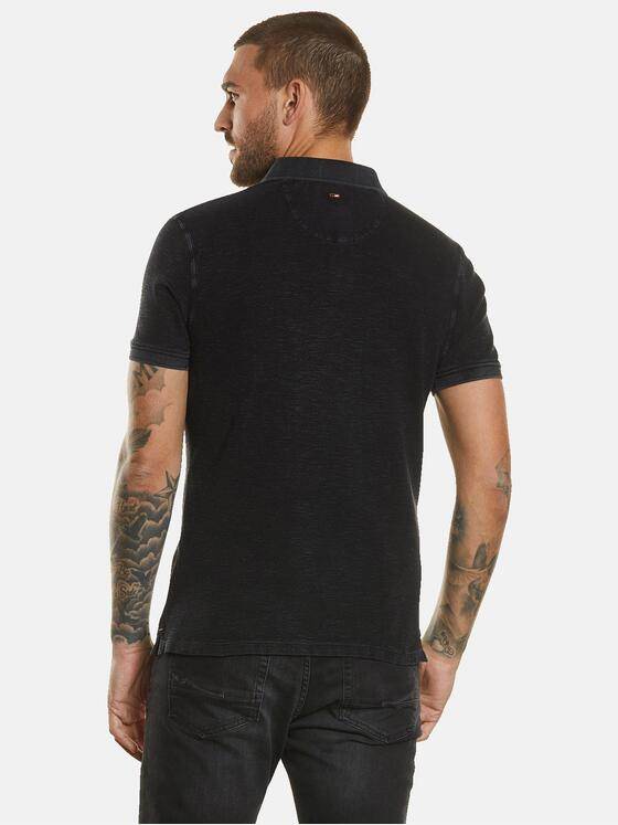 emilio adani Herren Polo-Shirt strukturiert Schwarz 34313