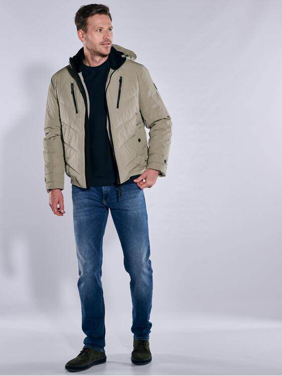 engbers Herren Steppjacke mit abnehmbarer Kapuze Braunbeige 37410