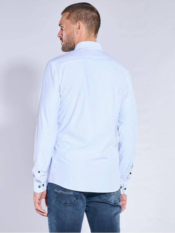 emilio adani Herren Funktionshemd mit feiner Streifenoptik Hellblau 40220