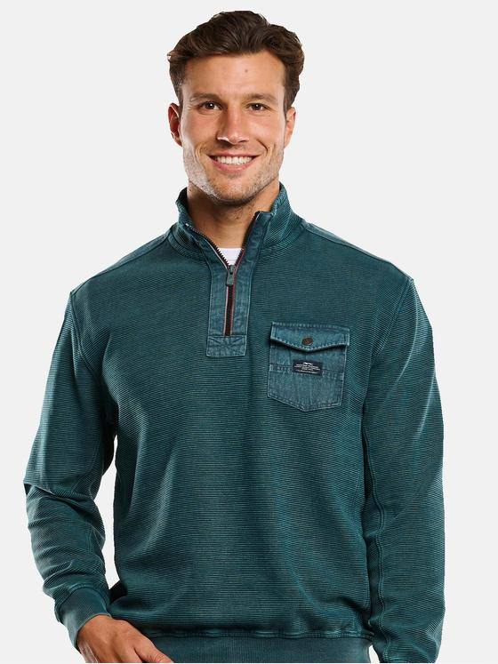 engbers Herren Sweatshirt mit Stehkragen Türkis 33762
