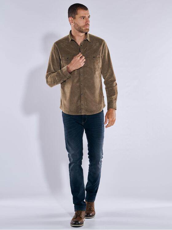 engbers Herren Langarm-Hemd uni Hellbraun 37393