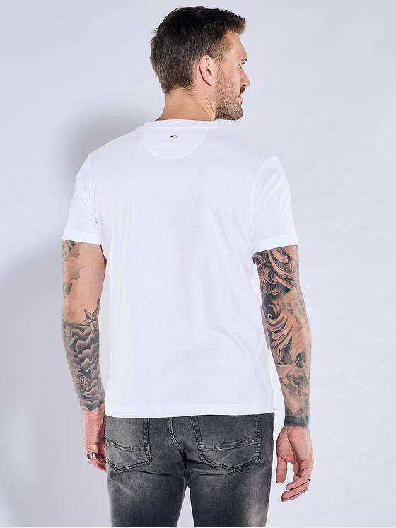emilio adani Herren T-Shirt aus hochwertiger Baumwolle Weiß 38315
