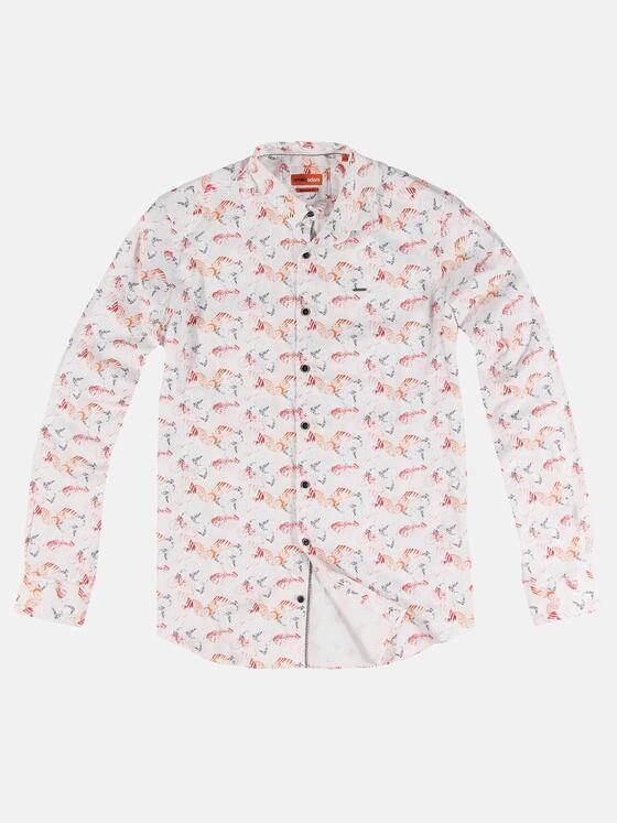 emilio adani Herren Langarm-Hemd gemustert Dunkelorange 31954