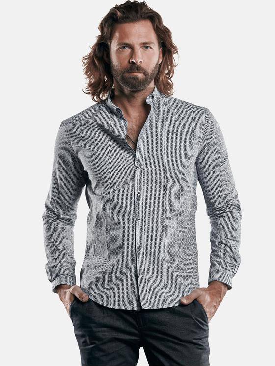 emilio adani Herren bedrucktes Hemd mit smarten Manschetten Blau 29324