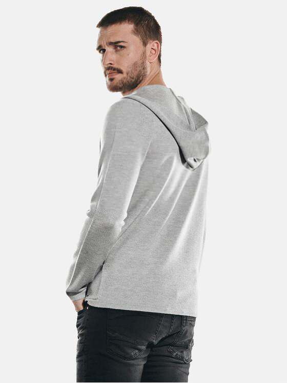 emilio adani Herren Cardigan aus Merinowolle Grau 32063