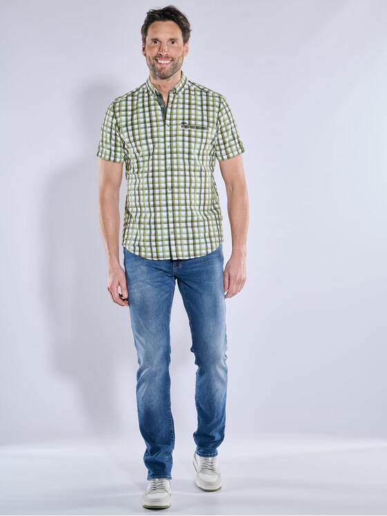engbers Herren Kurzarm-Hemd gemustert Gruen 38580