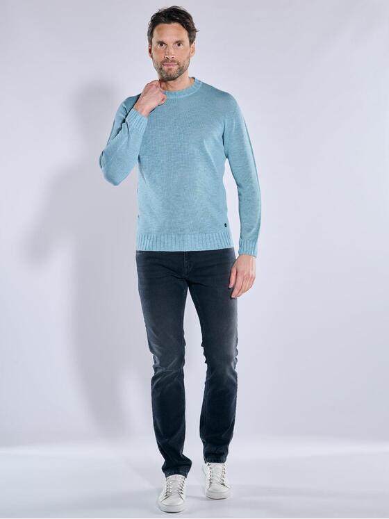 ENGBERS GERMANY Herren Pullover mit Leinenanteil Hellblau 38997