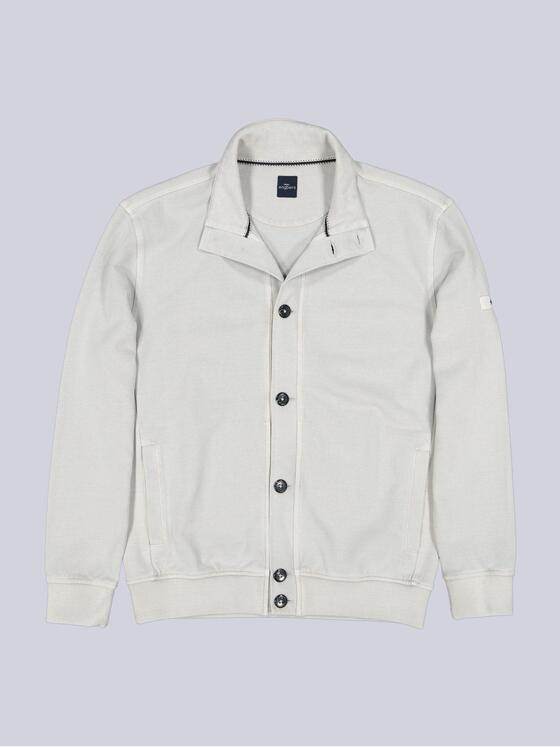 engbers Herren Sweatjacke mit Knopfleiste Silbergrau 38448