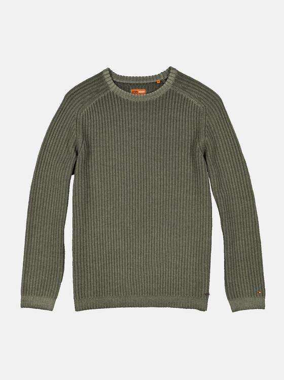 emilio adani Herren Pullover aus Merinowolle Grün 35757