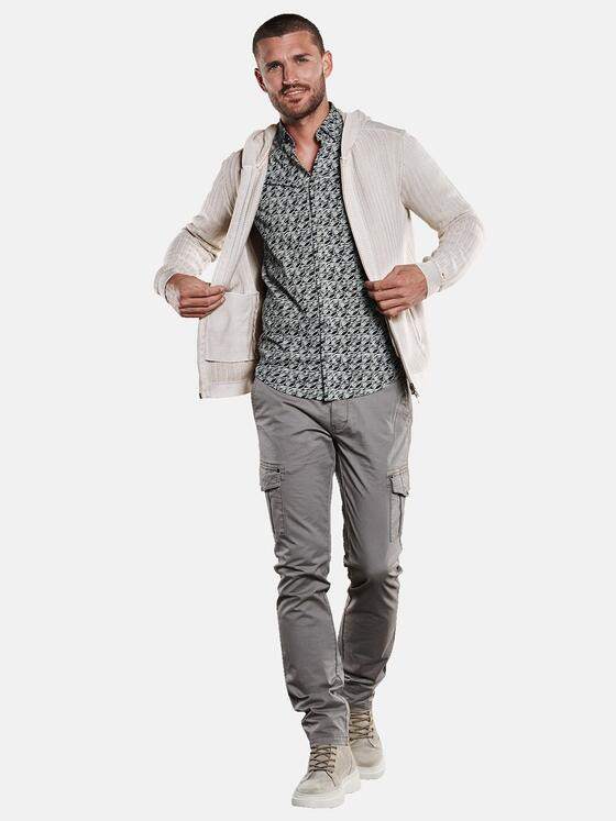 emilio adani Herren Strickjacke mit Jaquard-Muster Beige 33384