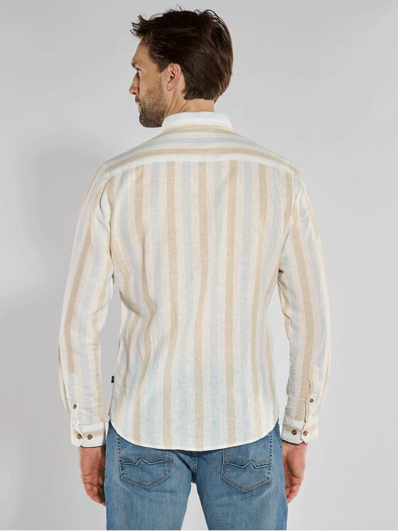 engbers Herren Langarm-Hemd mit Leinenanteil Blau 36584