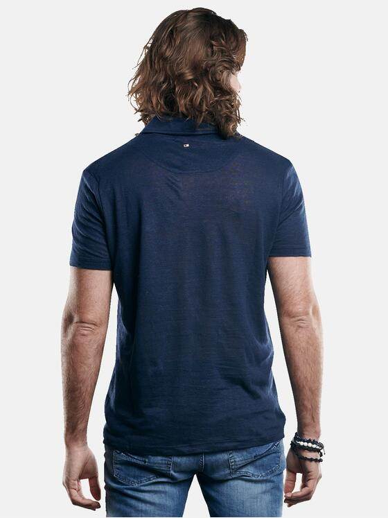 emilio adani Herren Hochwertiges Poloshirt aus reinem Leinen Blau 29887