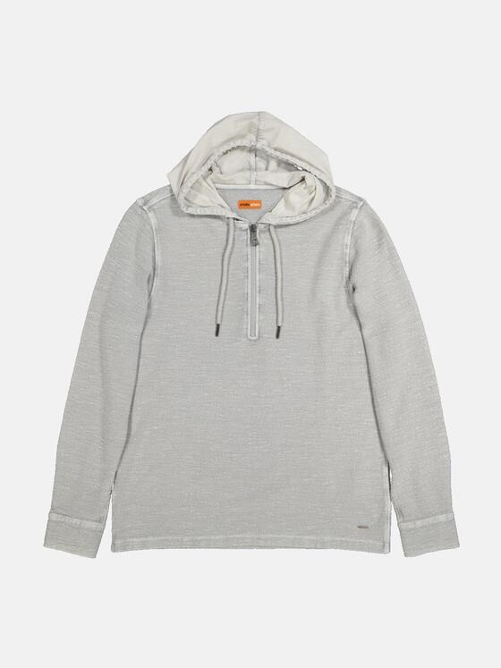 emilio adani Herren Langarm-Shirt mit Kapuze Grau 36806