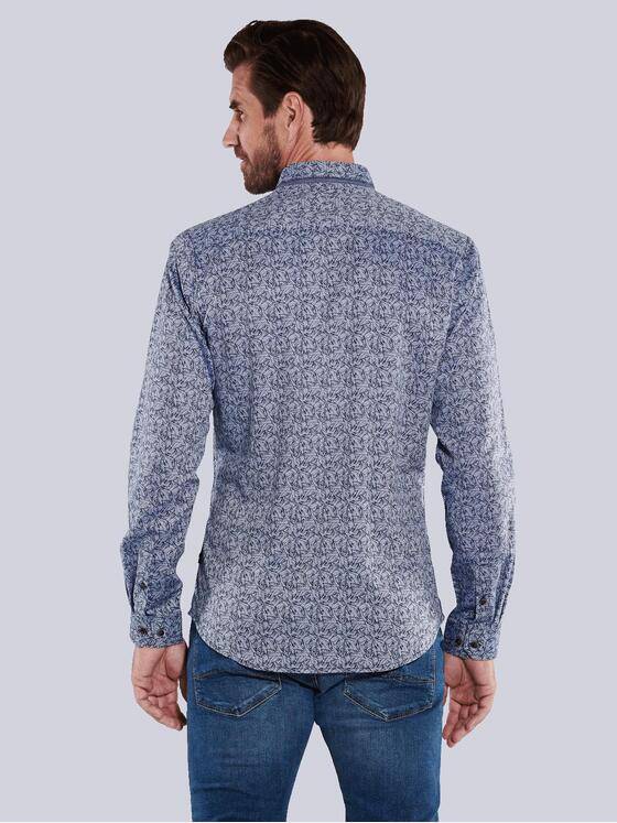 engbers Herren Langarm-Hemd gemustert Blau 35794