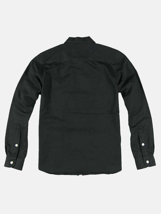 emilio adani Herren Langarm-Hemd im Overshirt-Design Schwarz 31952