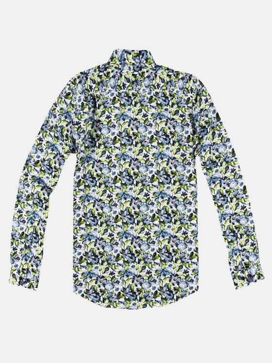 engbers Herren Hemd mit floralem All-Over Print Gruen 31294