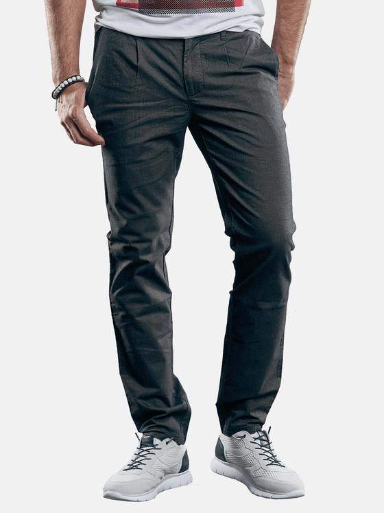 emilio adani Herren sportive Chino in dezenter Zweifarbigkeit Schwarz 29262