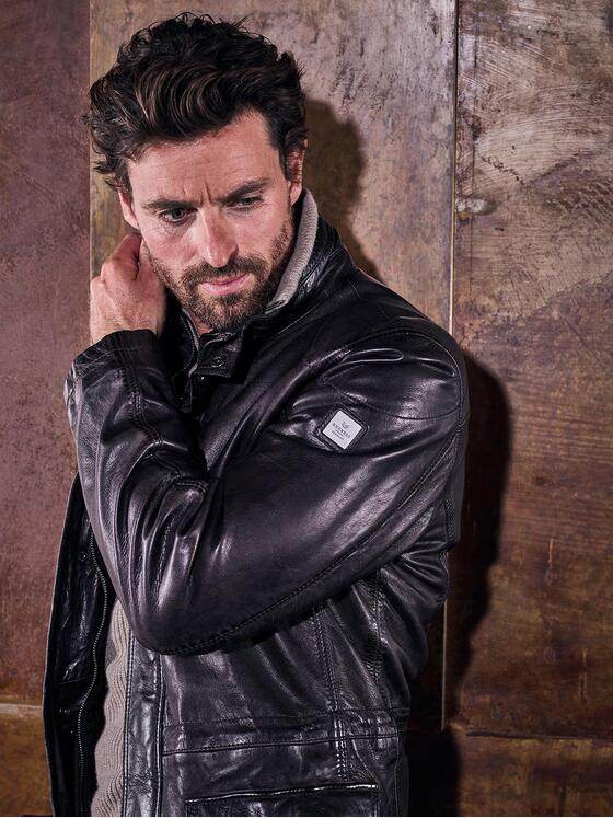 ENGBERS GERMANY Herren Lange Lederjacke Schokobraun 30161