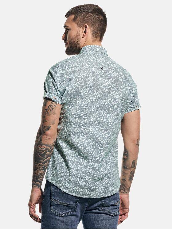 emilio adani Herren Hemd mit sommerlichem All-Over-Print Türkis 31239