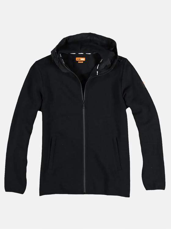emilio adani Herren sportive Sweatjacke in enger Passform Schwarz 28825